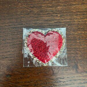 NWT Stoney Clover Lane - Ruby Glitter Varsity Heart Patch 2022